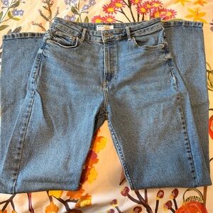 Bershka Light Blue Split Jeans